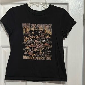 VANS Black Fitted Graphic Short Sleeve Tee